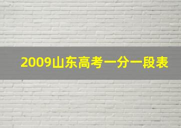 2009山东高考一分一段表