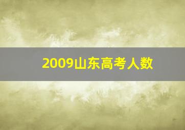 2009山东高考人数