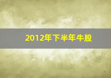 2012年下半年牛股