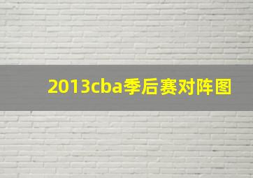 2013cba季后赛对阵图