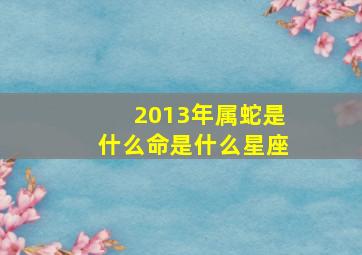 2013年属蛇是什么命是什么星座