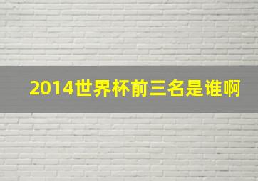 2014世界杯前三名是谁啊