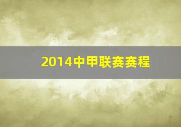 2014中甲联赛赛程