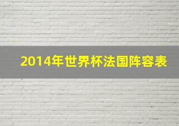 2014年世界杯法国阵容表