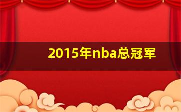 2015年nba总冠军