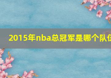 2015年nba总冠军是哪个队伍