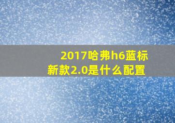 2017哈弗h6蓝标新款2.0是什么配置