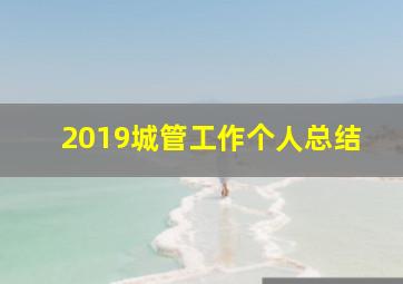 2019城管工作个人总结