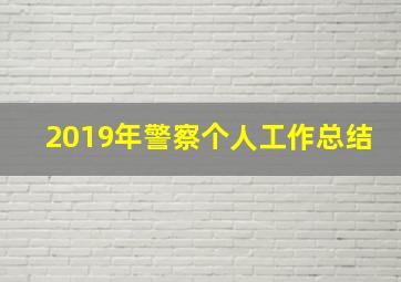 2019年警察个人工作总结