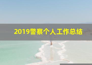 2019警察个人工作总结