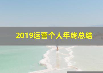 2019运营个人年终总结