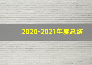 2020-2021年度总结