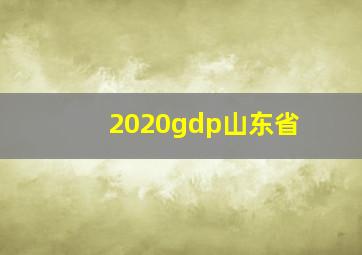 2020gdp山东省