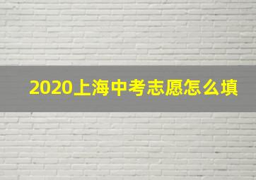 2020上海中考志愿怎么填