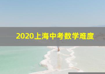 2020上海中考数学难度