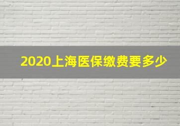 2020上海医保缴费要多少