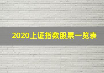 2020上证指数股票一览表