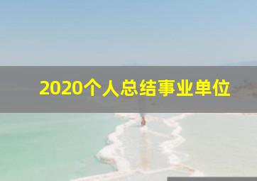 2020个人总结事业单位