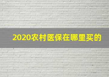 2020农村医保在哪里买的