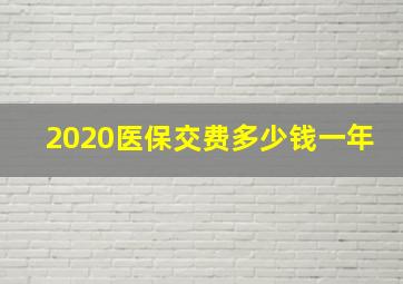 2020医保交费多少钱一年