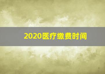 2020医疗缴费时间