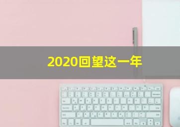 2020回望这一年