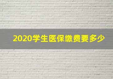 2020学生医保缴费要多少