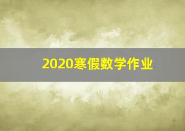 2020寒假数学作业