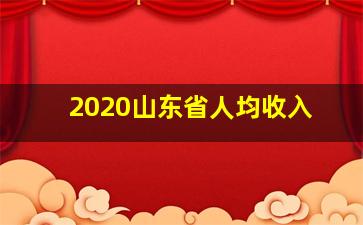 2020山东省人均收入