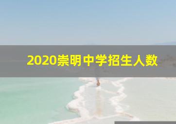 2020崇明中学招生人数