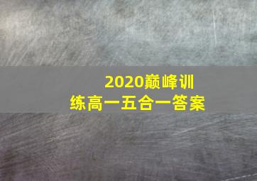 2020巅峰训练高一五合一答案