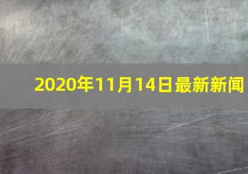 2020年11月14日最新新闻