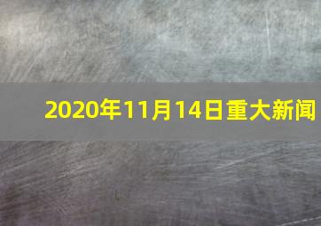 2020年11月14日重大新闻