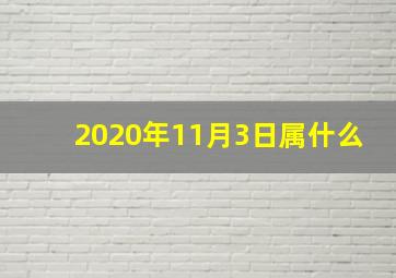 2020年11月3日属什么