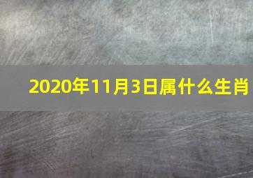 2020年11月3日属什么生肖