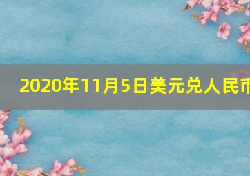 2020年11月5日美元兑人民币