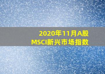 2020年11月A股MSCI新兴市场指数