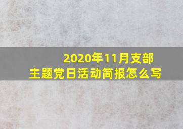 2020年11月支部主题党日活动简报怎么写