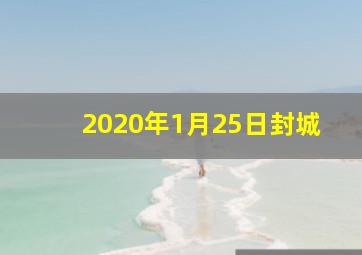 2020年1月25日封城