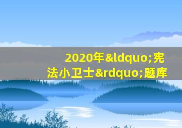 2020年“宪法小卫士”题库