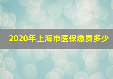 2020年上海市医保缴费多少