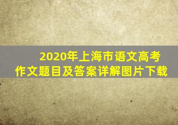 2020年上海市语文高考作文题目及答案详解图片下载