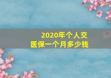 2020年个人交医保一个月多少钱