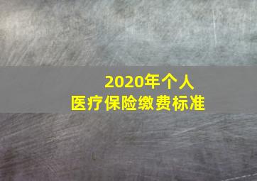 2020年个人医疗保险缴费标准