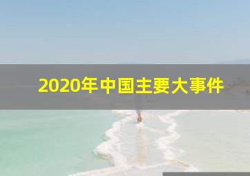 2020年中国主要大事件