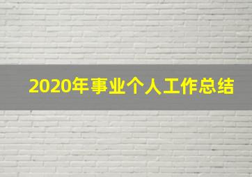 2020年事业个人工作总结