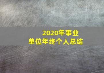 2020年事业单位年终个人总结