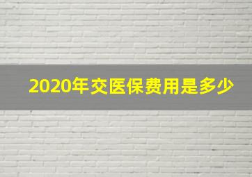 2020年交医保费用是多少