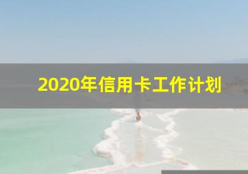 2020年信用卡工作计划