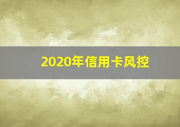 2020年信用卡风控